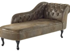 Beliani Divaani Keinomokkanahka Oikeak. Ruskea Nimes Cheap