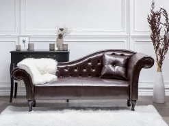 Beliani Divaani Keinonahka Oikeak. Ruskea Lattes Online