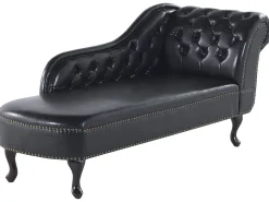 Beliani Divaani Keinonahka Oikeak. Musta Nimes Best Sale