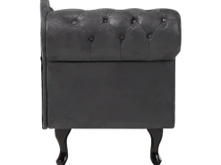 Beliani Divaani Keinonahka Vasenk. Tummanharmaa Nimes Clearance