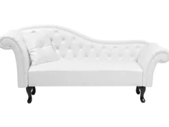 Beliani Divaani Keinonahka Vasenk. Valkoinen Lattes Online