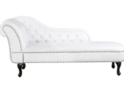 Beliani Divaani Keinonahka Vasenk. Valkoinen Nimes Cheap