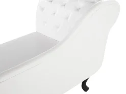 Beliani Divaani Keinonahka Vasenk. Valkoinen Nimes Cheap