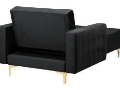 Beliani Divaani Sametti Musta Aberdeen Cheap