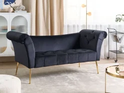 Beliani Divaani Sametti Musta Nantilly Store