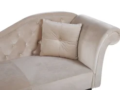 Beliani Divaani Sametti Oikeak. Beige Lattes Discount