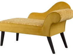 Beliani Divaani Sametti Oikeak. Keltainen Biarritz Clearance