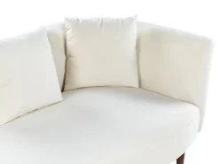 Beliani Divaani Sametti Oikeak. Kermanvalkoinen Chaumont New