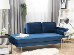 Beliani Divaani Sametti Oikeak. Laivastonsininen Miramas Sale