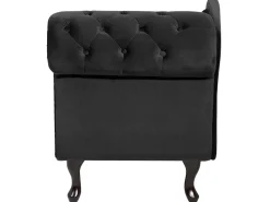 Beliani Divaani Sametti Oikeak. Musta Nimes New