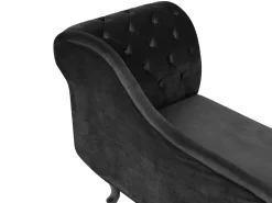 Beliani Divaani Sametti Oikeak. Musta Nimes New