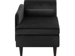 Beliani Divaani Sametti Oikeak. Musta Luiro Outlet