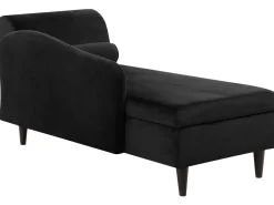 Beliani Divaani Sametti Oikeak. Musta Luiro Outlet