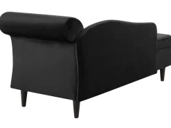 Beliani Divaani Sametti Oikeak. Musta Luiro Outlet