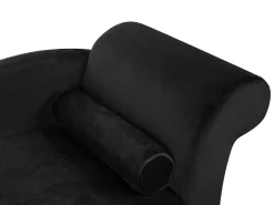 Beliani Divaani Sametti Oikeak. Musta Luiro Outlet