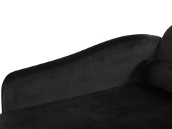 Beliani Divaani Sametti Oikeak. Musta Luiro Outlet