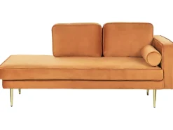 Beliani Divaani Sametti Oikeak. Oranssi Miramas Best Sale