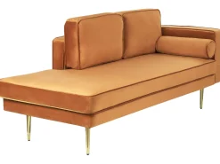 Beliani Divaani Sametti Oikeak. Oranssi Miramas Best Sale