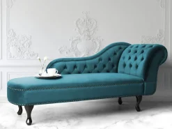 Beliani Divaani Sametti Oikeak. Sinivihrea Nimes Best Sale