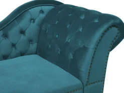 Beliani Divaani Sametti Oikeak. Sinivihrea Nimes Best Sale