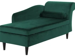 Beliani Divaani Sametti Oikeak. Smaragdinvihrea Luiro Clearance