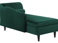 Beliani Divaani Sametti Oikeak. Smaragdinvihrea Luiro Clearance