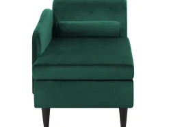 Beliani Divaani Sametti Oikeak. Smaragdinvihrea Luiro Clearance