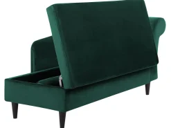 Beliani Divaani Sametti Oikeak. Smaragdinvihrea Luiro Clearance