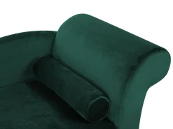 Beliani Divaani Sametti Oikeak. Smaragdinvihrea Luiro Clearance