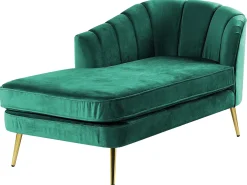 Beliani Divaani Sametti Oikeak. Smaragdinvihrea Allier Outlet