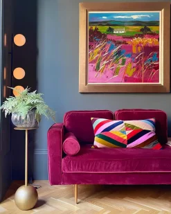 Beliani Divaani Sametti Oikeak. Tummanpunainen Miramas Hot