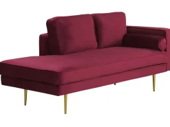 Beliani Divaani Sametti Oikeak. Tummanpunainen Miramas Hot