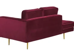 Beliani Divaani Sametti Oikeak. Tummanpunainen Miramas Hot