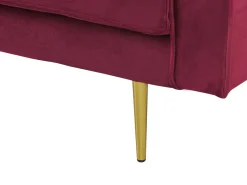 Beliani Divaani Sametti Oikeak. Tummanpunainen Miramas Hot