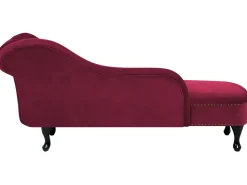 Beliani Divaani Sametti Oikeak. Tummanpunainen Nimes Best