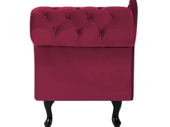 Beliani Divaani Sametti Oikeak. Tummanpunainen Nimes Best