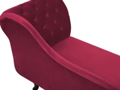 Beliani Divaani Sametti Oikeak. Tummanpunainen Nimes Best