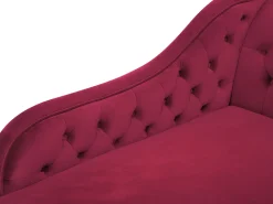 Beliani Divaani Sametti Oikeak. Tummanpunainen Nimes Best