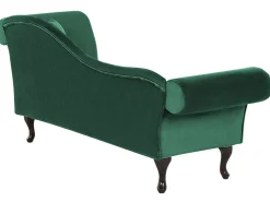 Beliani Divaani Sametti Oikeak. Tummanvihrea Lattes Sale