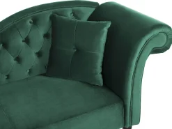 Beliani Divaani Sametti Oikeak. Tummanvihrea Lattes Sale