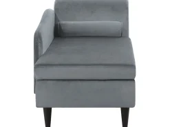 Beliani Divaani Sametti Oikeak. Vaaleanharmaa Luiro Flash Sale