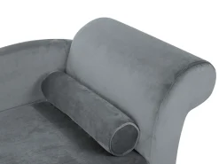 Beliani Divaani Sametti Oikeak. Vaaleanharmaa Luiro Flash Sale