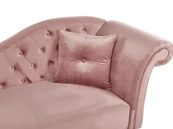 Beliani Divaani Sametti Oikeak. Vaaleanpunainen Lattes Hot