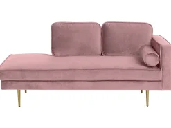 Beliani Divaani Sametti Oikeak. Vaaleanpunainen Miramas Best