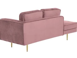 Beliani Divaani Sametti Oikeak. Vaaleanpunainen Miramas Best