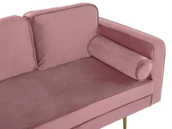 Beliani Divaani Sametti Oikeak. Vaaleanpunainen Miramas Best