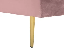 Beliani Divaani Sametti Oikeak. Vaaleanpunainen Miramas Best