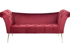 Beliani Divaani Sametti Tummanpunainen Nantilly Best Sale