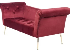 Beliani Divaani Sametti Tummanpunainen Nantilly Best Sale