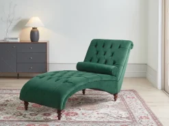 Beliani Divaani Sametti Tummanvihrea Muret Shop